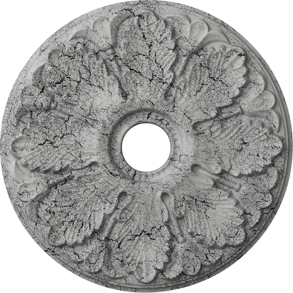 Ekena Millwork Milan Medallion (Canopies up to 4 5/8"), 24 1/2"OD x 3 1/2"ID x 1"P, Ultra Pure White Crackle CM24MIUWC - main